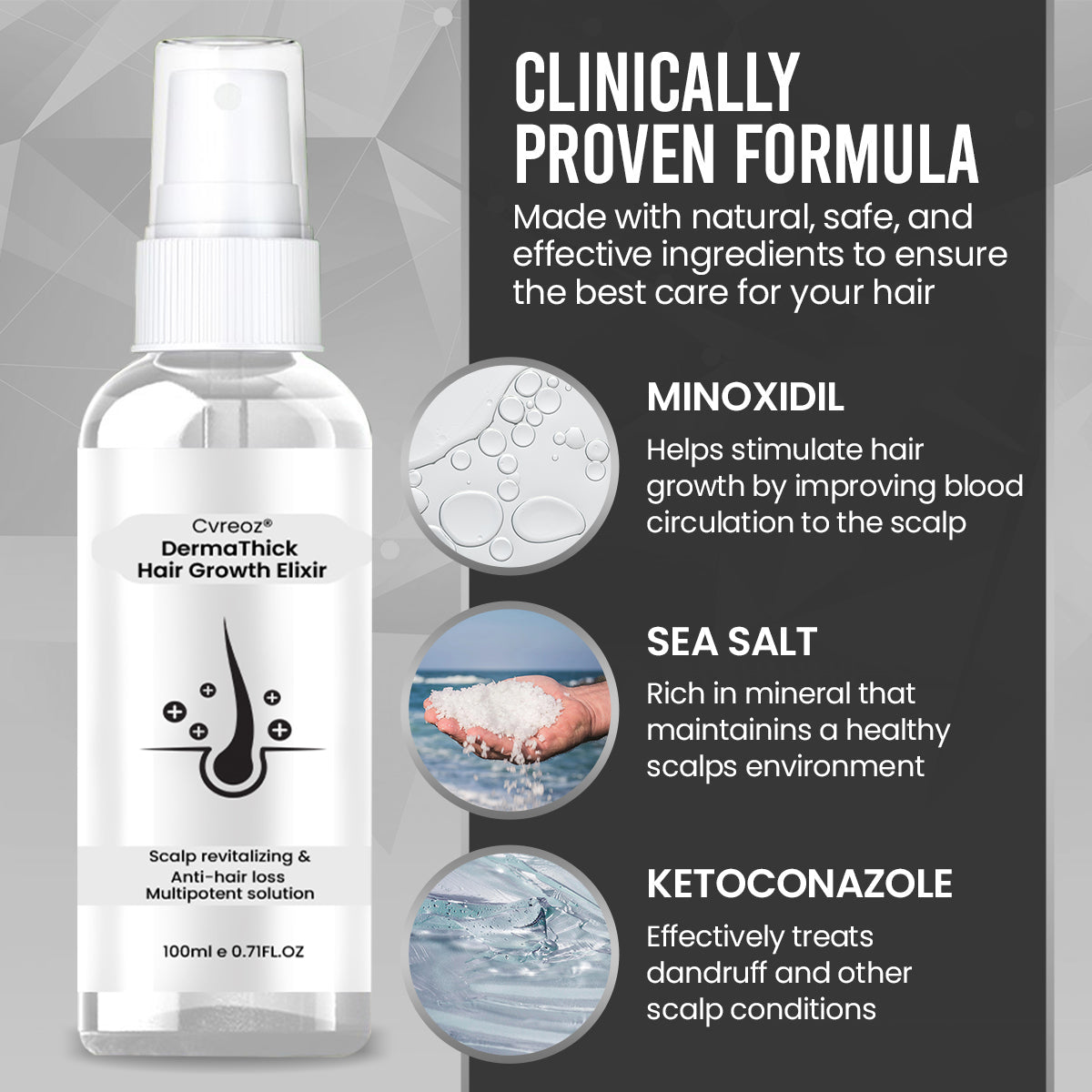 ⏰FLASH SALE: 60% OFF🔥Cvreoz® DermaThick Hair Growth Elixir