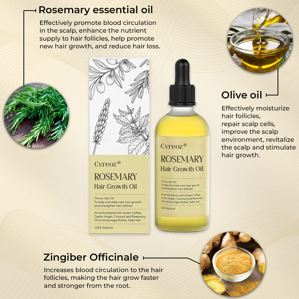⏰HOT DEAL: 60% OFF🔥Cvreoz® Rosemary Hair Growth Oil