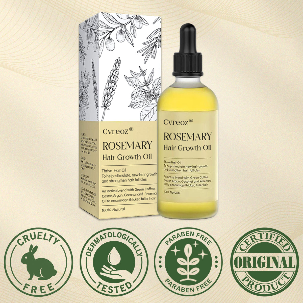 ⏰HOT DEAL: 60% OFF🔥Cvreoz® Rosemary Hair Growth Oil