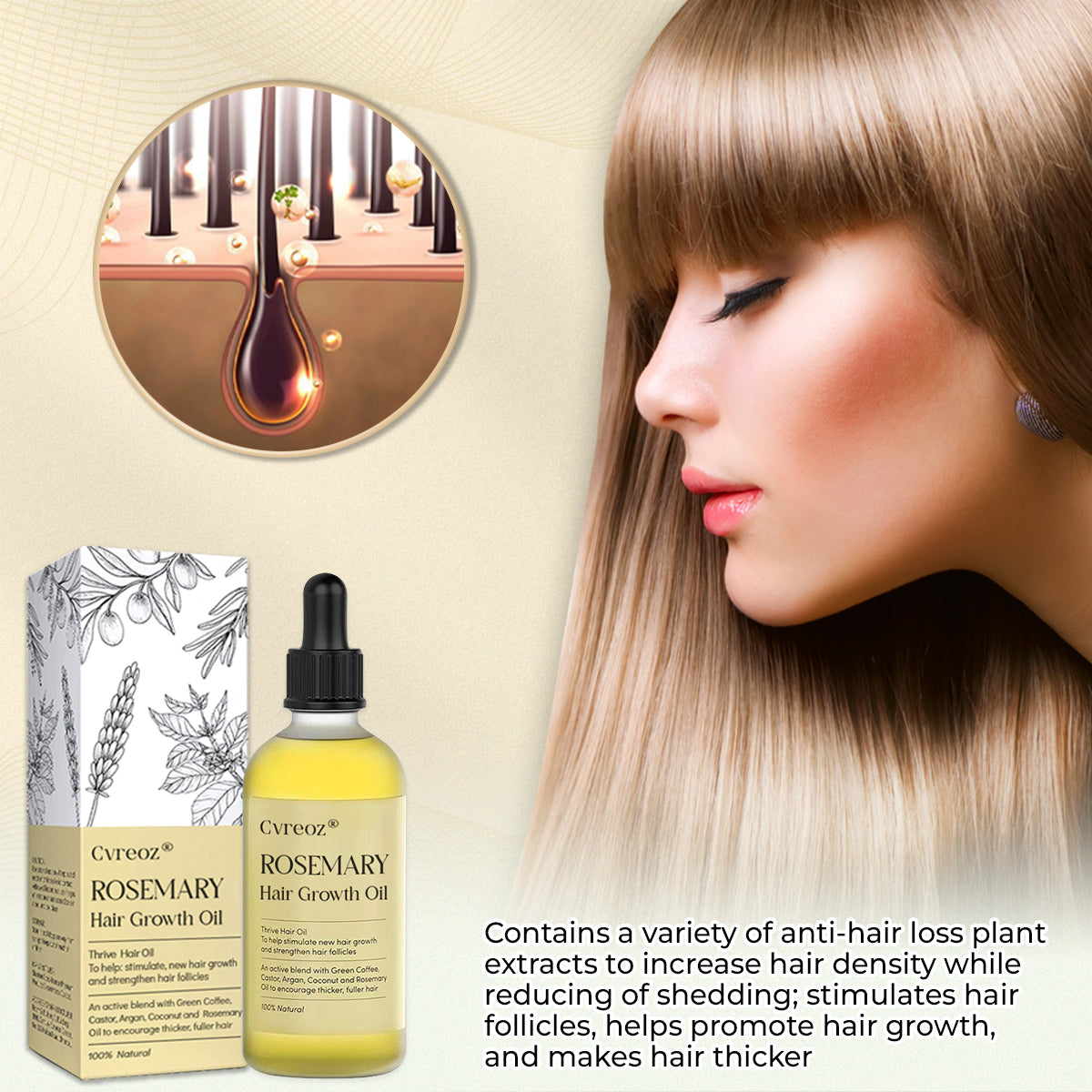 ⏰HOT DEAL: 60% OFF🔥Cvreoz® Rosemary Hair Growth Oil