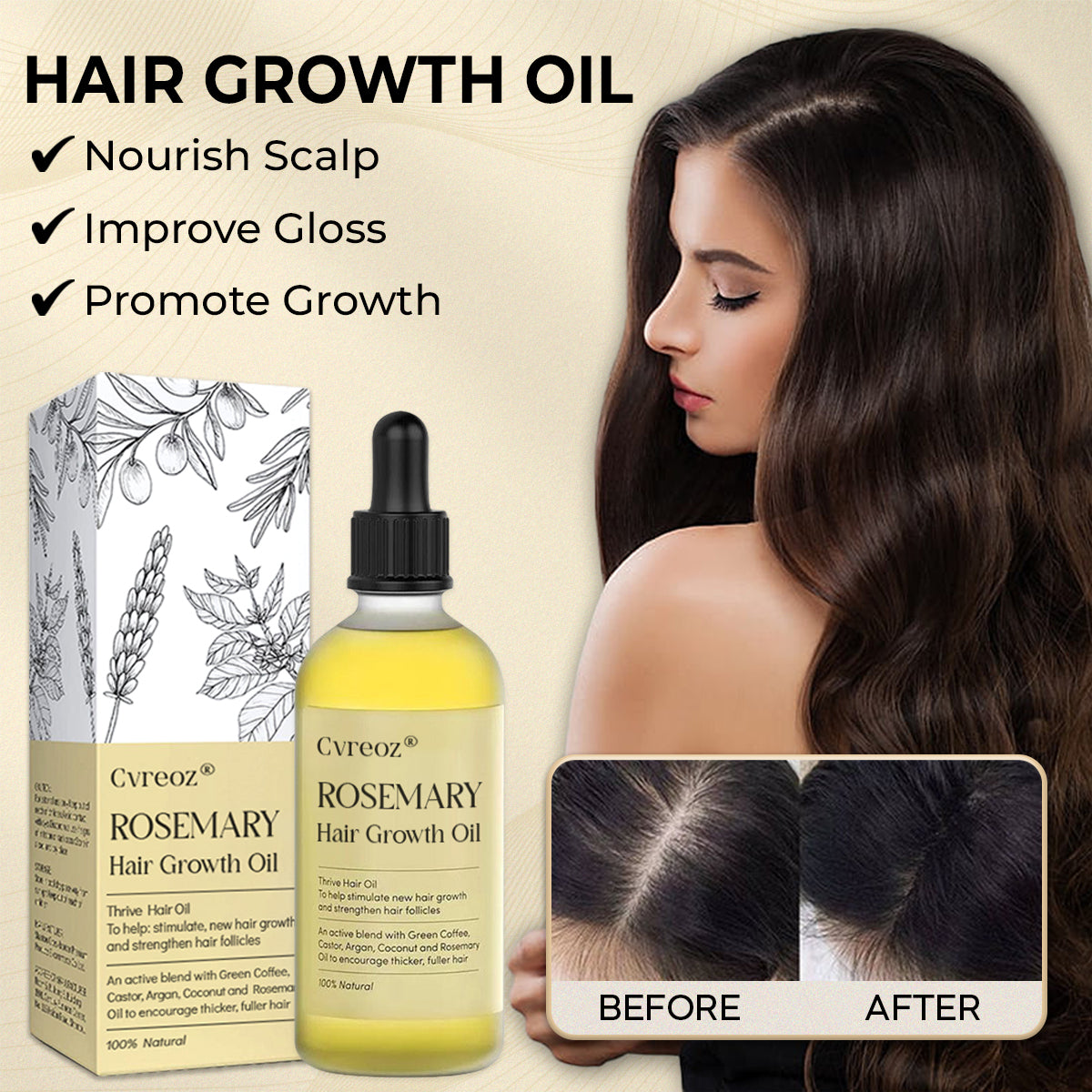 ⏰HOT DEAL: 60% OFF🔥Cvreoz® Rosemary Hair Growth Oil