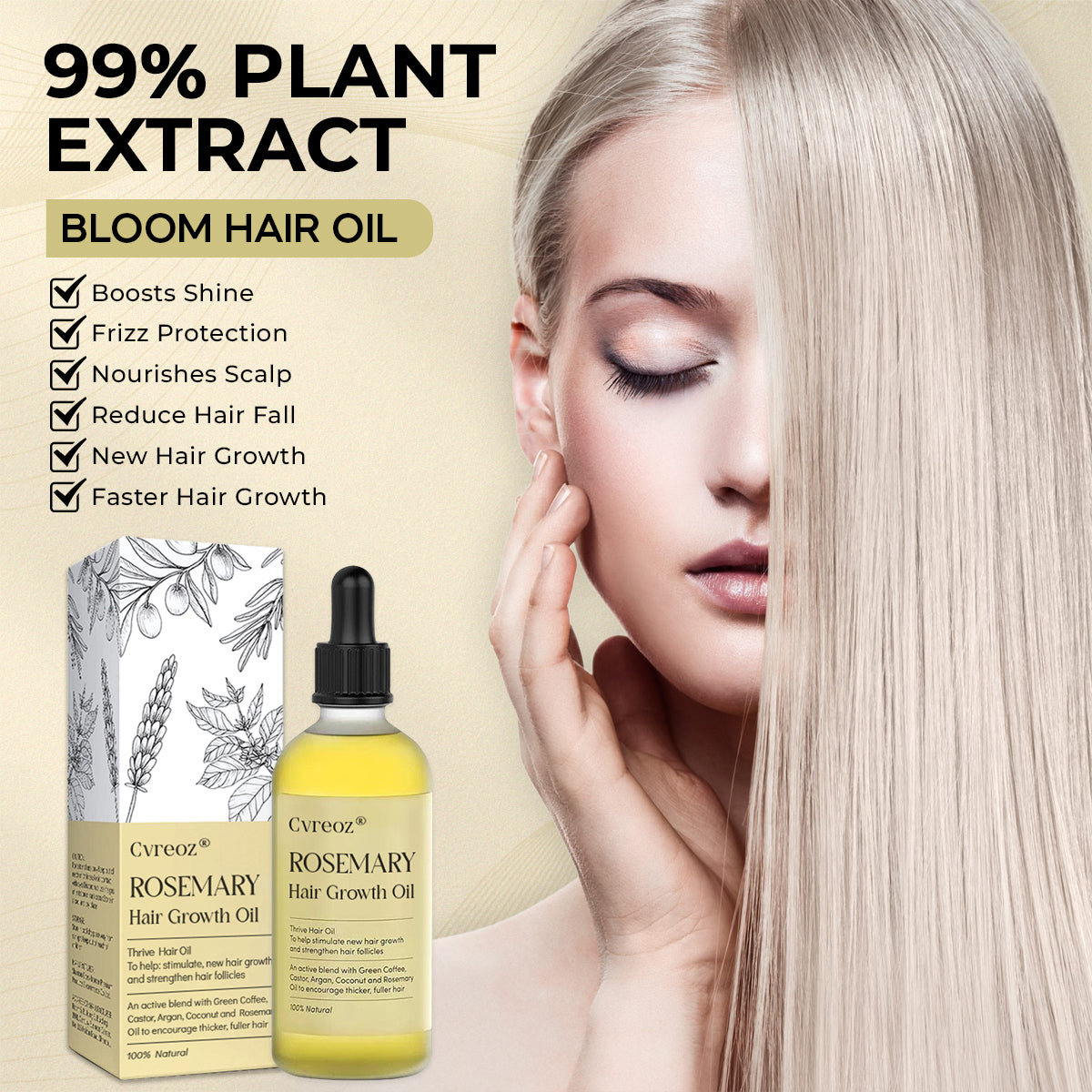⏰HOT DEAL: 60% OFF🔥Cvreoz® Rosemary Hair Growth Oil