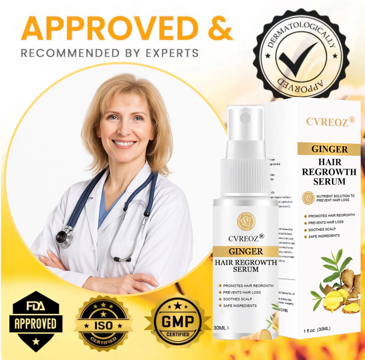 Cvreoz® Ginger Hair Regrowth Serum🔥HOT SALES 60%🔥