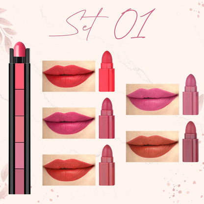 5 Color Velvet Matte Compact Lipstick